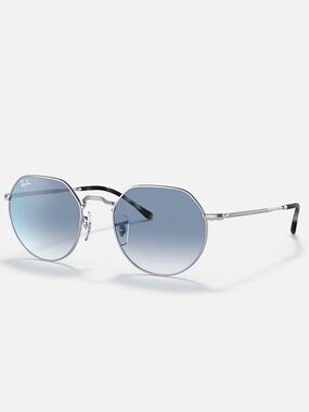 Ray-Ban RB3565 Jack Round Silver Frame Blue Gradient Lens Sunglasses